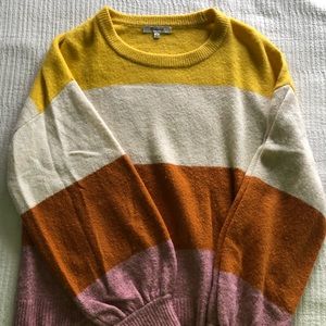 Madewell Gladwell Striped Color Block Wool-Alpaca Sweater